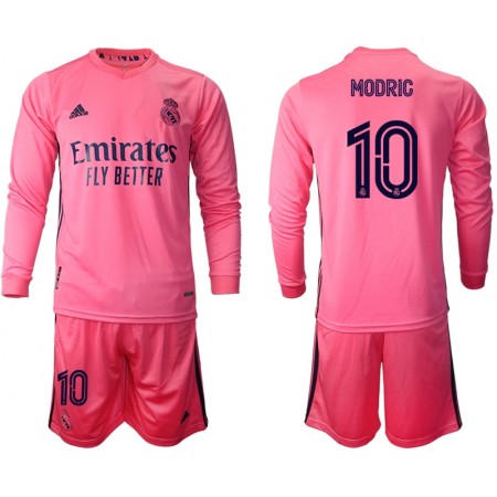 Billiga Fotbollströjor Real Madrid Luka Modric 10 Barn Borta tröja 2020/21 Långärmad